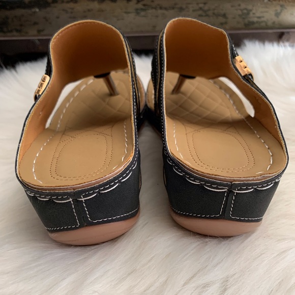 Black and Tan Women's Wedge Sandals EU39 - Picture 7 of 8